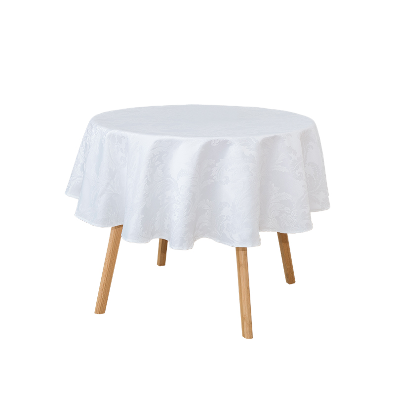 R160CM Geometrijski sivi kružni jakard stolnjak